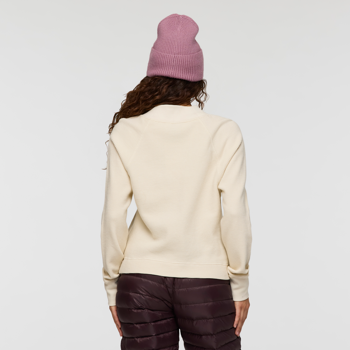 Atajo Long Sleeve Waffle V Neck Women's - Image 3